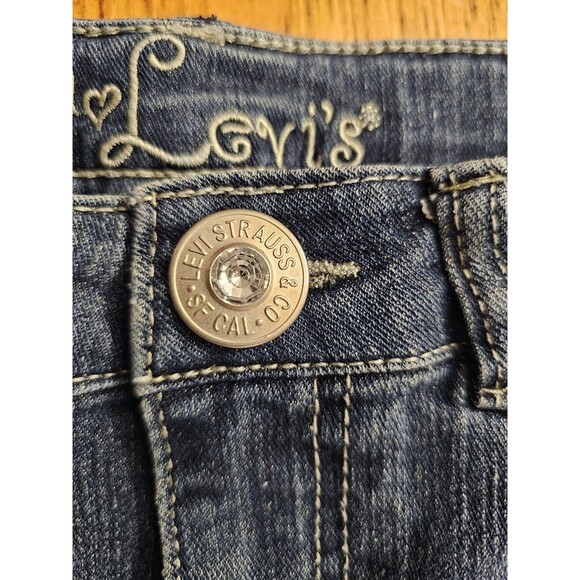 Levi's Shorts Girls Size 14 Midi Vintage Rami Embellished Ramie Cotton - Picture 7 of 9